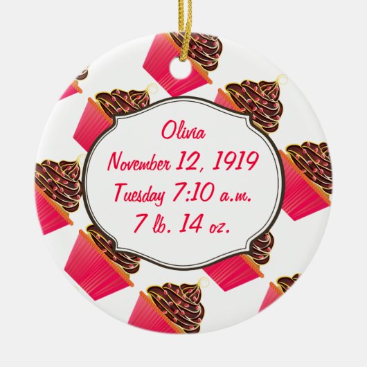 Cupcakes Keramisch Ornament (Voorkant)