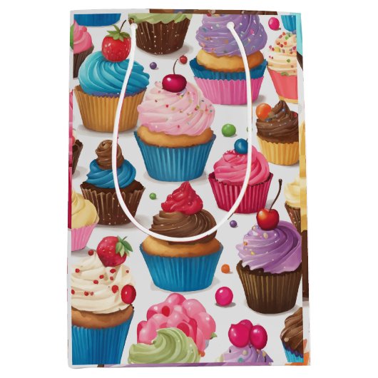 Cupcakes kunstwerk medium cadeauzakje (Voorkant)