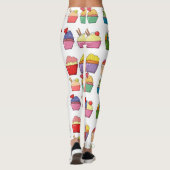 Cupcakes Leuk design l Mode kleurrijk Wit Leggings (Achterkant)