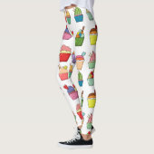 Cupcakes Leuk design l Mode kleurrijk Wit Leggings (Links)
