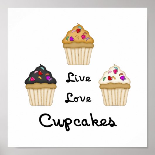 Cupcakes Live Love Poster (Voorkant)