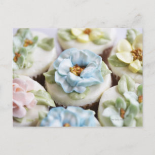 Cupcakes met bloemenijs briefkaart