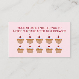 Cupcakes met Cherry op top-free cupcake Klantenkaartje