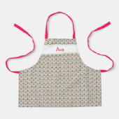 Cupcakes met hartjes Print gepersonaliseerde kinde Schort (Voorkant)