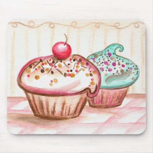 Cupcakes met Sprinkles Mousepad Muismat (Voorkant)