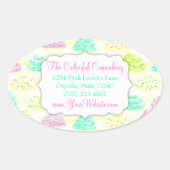 Cupcakes N Sprinkings Custom Oval Sticker (Devant)