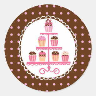 Cupcakes op een standaard afdichting Sticker