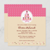 Cupcakes op een standaard (roze / crème) kaart (Voorkant / Achterkant)