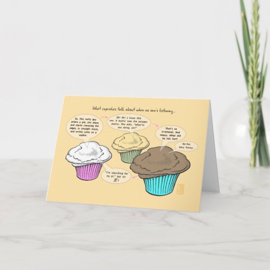 Cupcakes Parle Bonne Carte De Voeux Du Jour Du Pi (Devant)