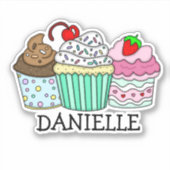 Cupcakes personnalisées et Sticker de nom (Devant)