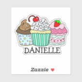 Cupcakes personnalisées et Sticker de nom (Feuille)