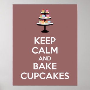 Cupcakes, Poster, kalm en gebakken houden Poster