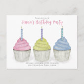 Cupcakes QR Code Website Waterverf Briefkaart (Voorkant)