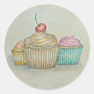 cupcakes ronde sticker