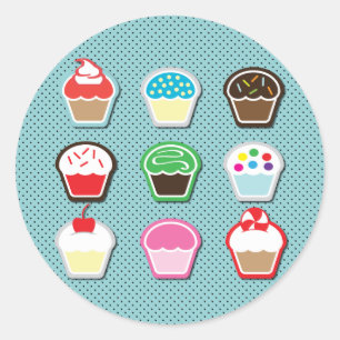 Cupcakes! Ronde Sticker