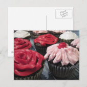 Cupcakes rood en roze briefkaart (Voorkant / Achterkant)
