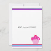 Cupcakes rose Invitation de fête d'anniversaire (Dos)