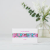 Cupcakes rose rayé carte de visite blanc dos (Debout devant)