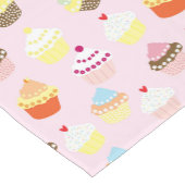 CUPCAKES ROZE PARTIJ PATROON KORTE TAFELLOPER (Hoek)