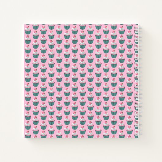 Cupcakes Scalloped Custom Photo Template Name Notitieboek (Achterkant)