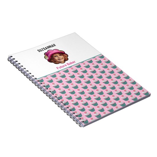 Cupcakes Scalloped Custom Photo Template Name Notitieboek (Rechterzijde)