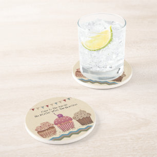 Cupcakes Schattige Quote Bunting Sandstone Zandsteen Onderzetter