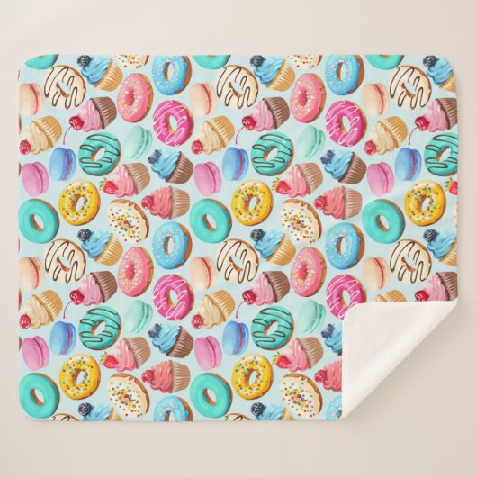 Cupcakes Sherpa Blanket Sherpa Deken (Voorkant (horizontaal))