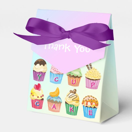Cupcakes toevoegen Jouw naam Monogram Delicious be Bedankdoosjes (Voorkant Zijde)
