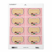 Cupcakes Trio Boîtes Étiquette (Feuille entière)