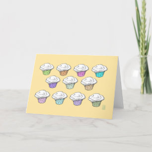 Cupcakes Vanille Icing Gefeliciteerd Personalisere Kaart