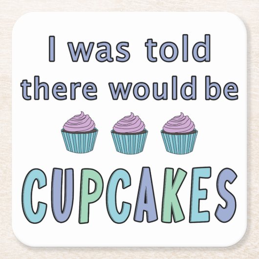 Cupcakes Vierkante Kartonnen Onderzetter (Voorkant)