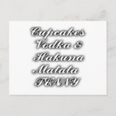 Cupcakes Vodka Hakuna Matata FUNNY Briefkaart (Voorkant)