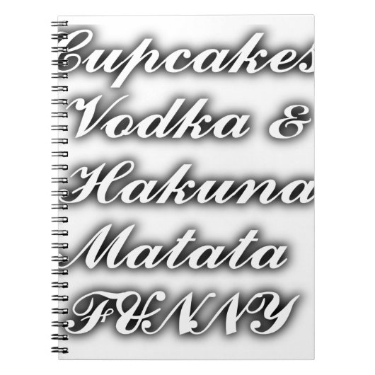 Cupcakes Vodka Hakuna Matata FUNNY Notitieboek (Voorkant)