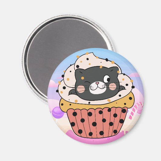 Cupcat Magnet Magneet (Voorkant / Achterkant)