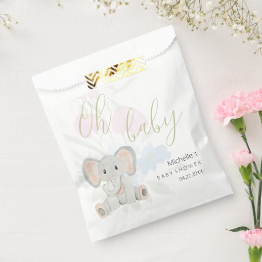 Cupe Spring Olifant Waterverf Illustratie Bedankzakje (Gezegeld)