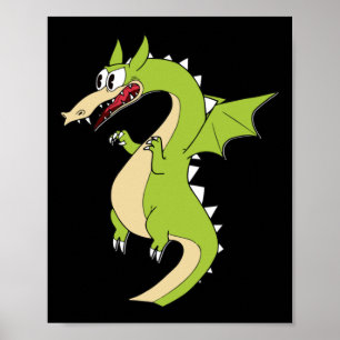 Cuphead Dragon (grim Matchstick) Sticker Poster