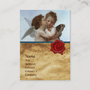 Cupid and Psyche as Children MONOGRAM Parchment Visitekaartje