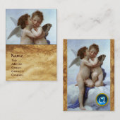 Cupid and Psyche as Children MONOGRAM Parchment Visitekaartje (Voorkant / Achterkant)