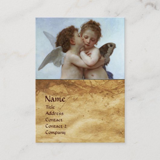 Cupid and Psyche as Children MONOGRAM Parchment Visitekaartje (Voorkant)