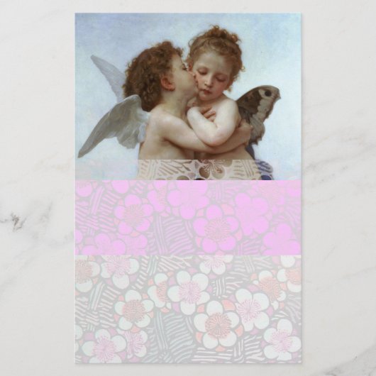 Cupid and Psyche as Children, roze wit Briefpapier (Voorkant)
