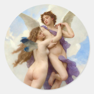 Cupid and Psyche Bouguereau Ronde Sticker