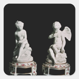 Cupid and Psyche, Sevres group, 1758 Vierkante Sticker