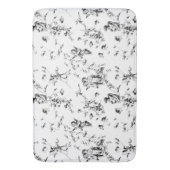 Cupid Angels Floral Black White Toile Badmat (Voorkant Verticaal)