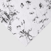 Cupid Angels Floral Black White Toile Tissuepapier (Detail)