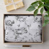  Cupid Angels Floral Black White Toile Tissuepapier (Geschenk)