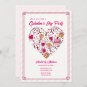 Cupid Angels Galentines Invitation Heart Design (Devant / Derrière)