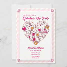 Cupid Angels Galentines Invitation Heart Design Kaart