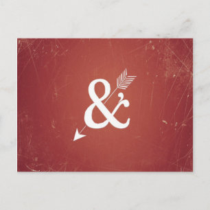  Cupid Arrow Retro Love Sign op Antiek Red Briefkaart