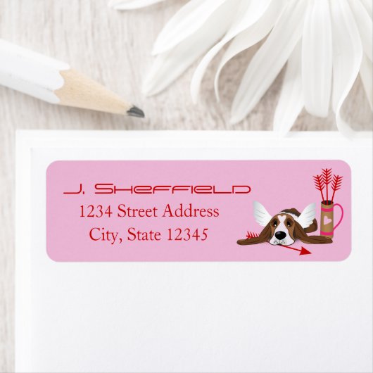 Cupid Basset Hond Etiket (Insitu)