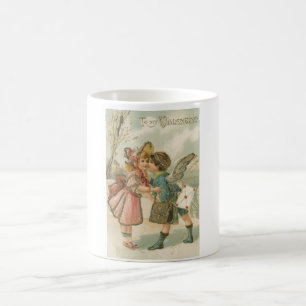 Cupid Boy and Girl in Pink Valentijn Koffiemok